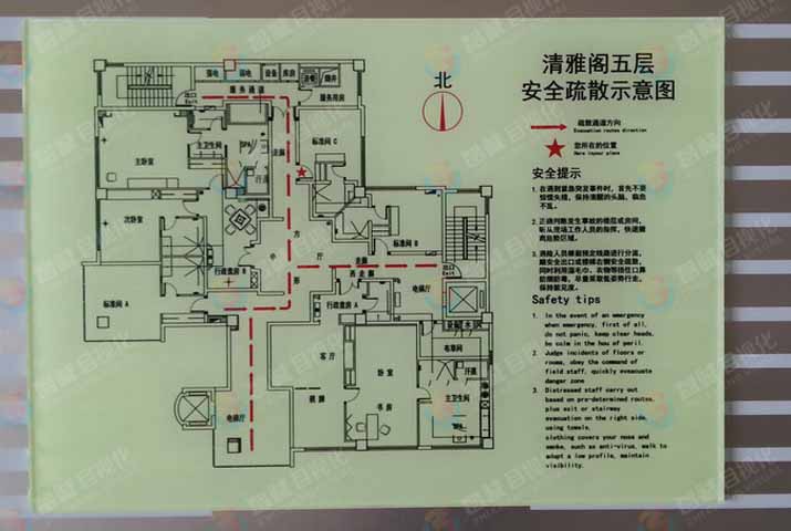 疏散目视化的重要组成部分,均须依照国家法律法规,国家标准及行业标准